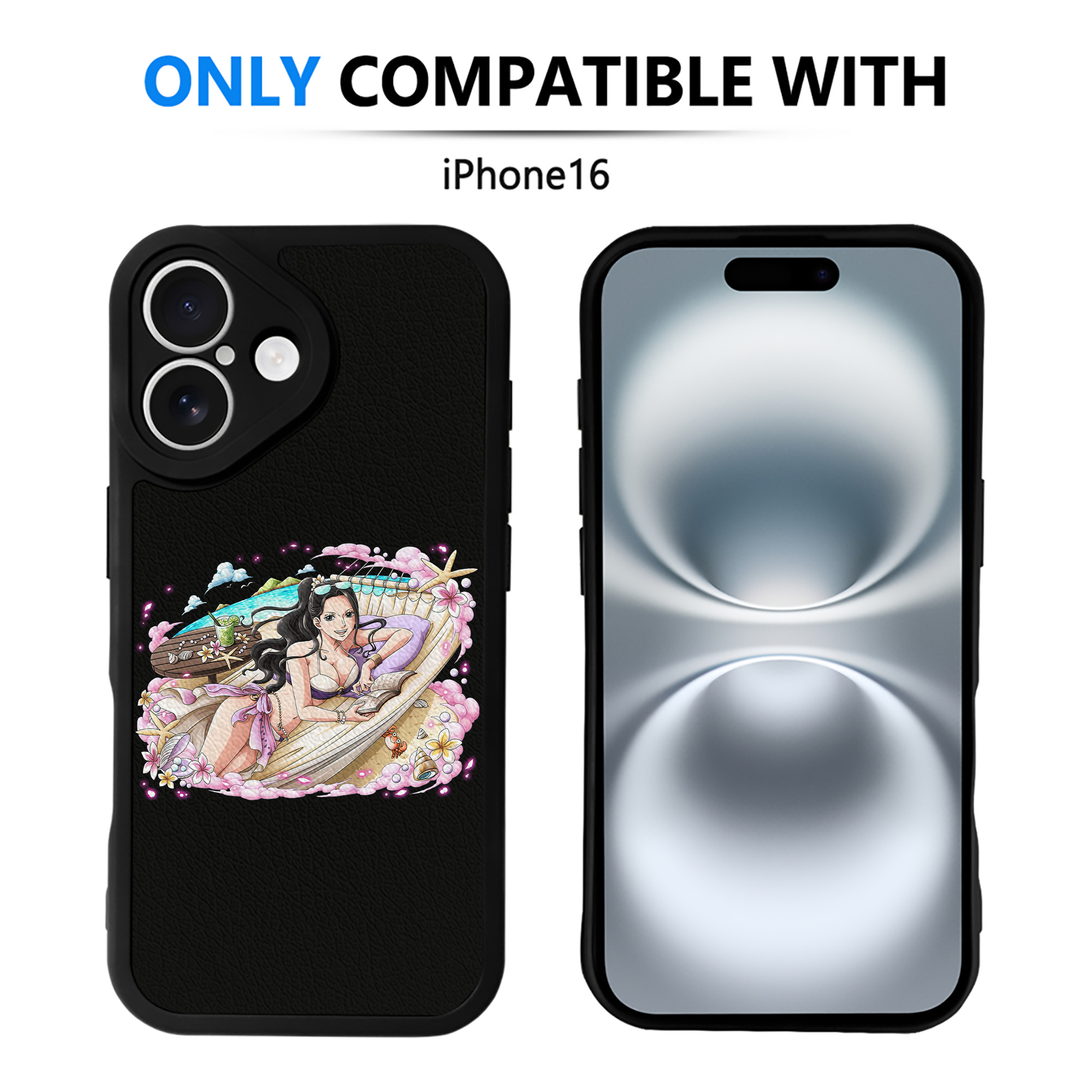 （画像用） ワンピース ニコ・ロビン ONE PIECE Nico Robin 【iPhone 16シリーズ対応】シリコンスマホケース（レザー調） 材質：シリコン